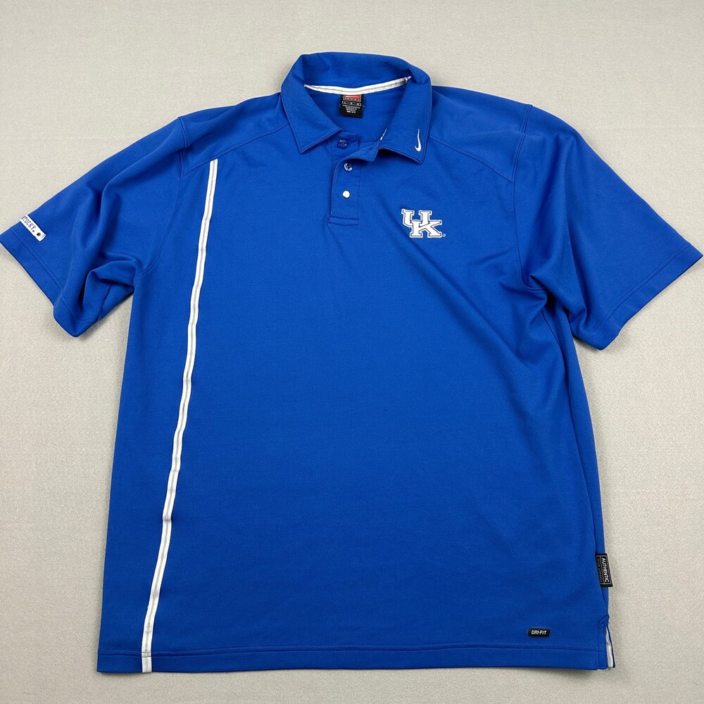 Vintage Kentucky Wildcats Shirt Men Large Blue White Nike Team Polo NCAA L 90s